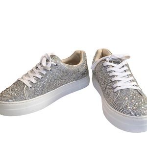 Betsey Johnson Sidny Rhinestone Embellised Sneakers 11M